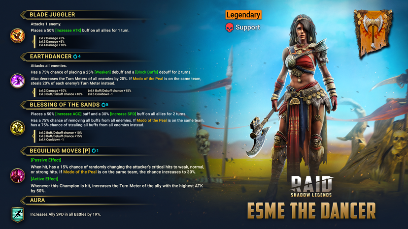 Esme the Dancer: A Legendary Support Champion Coming to RAID!