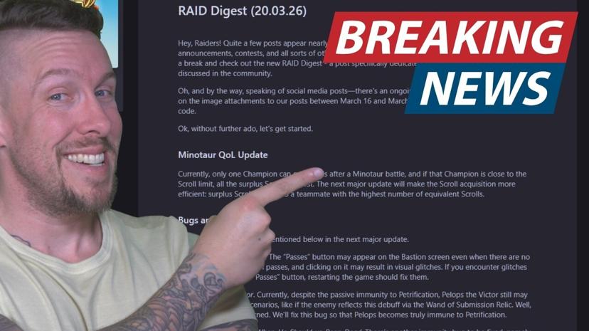 RAID Digest March 2026: Pelops, Solanar, Ukko Fixes Breakdowns